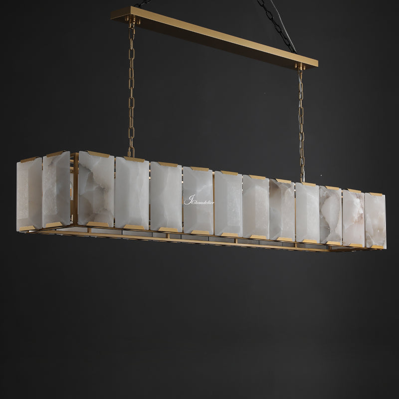 Harlew Calcite Rectangular Chandelier 74"