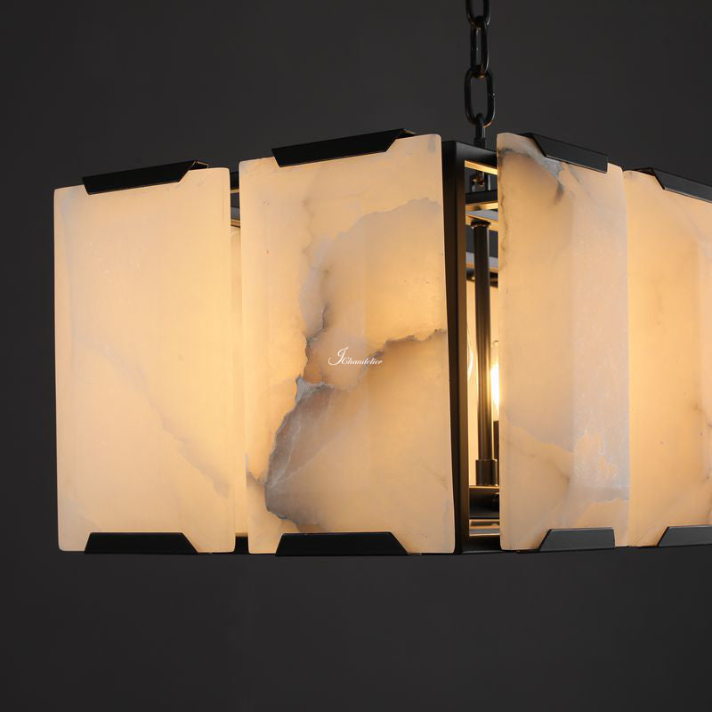 Harlew Calcite Rectangular Chandelier 54"