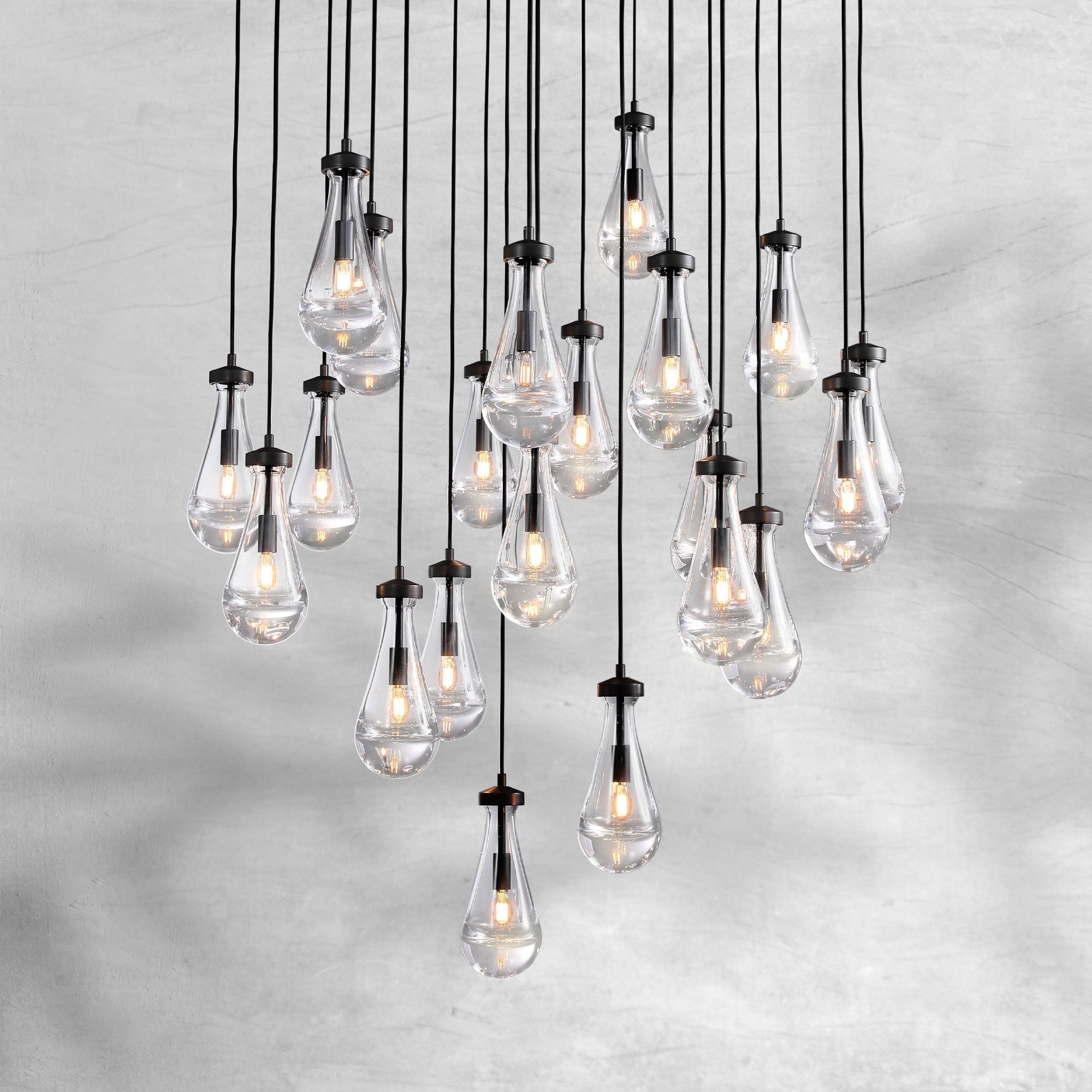 Raindrop Round Chandelier 47"