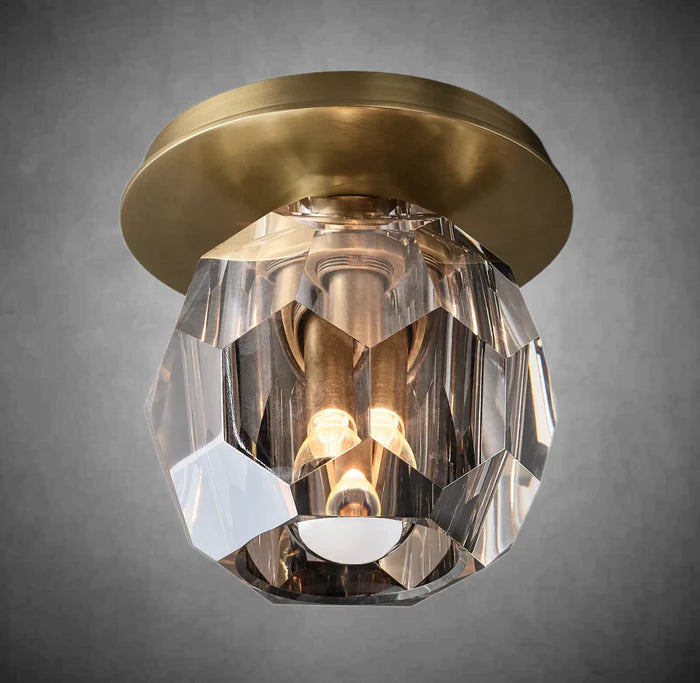 Bille De Crystal Glass Petite Flushmount