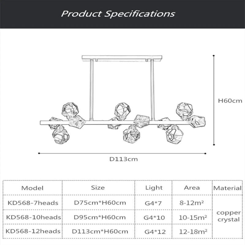 JC Nicole Crystal Linear Chandelier