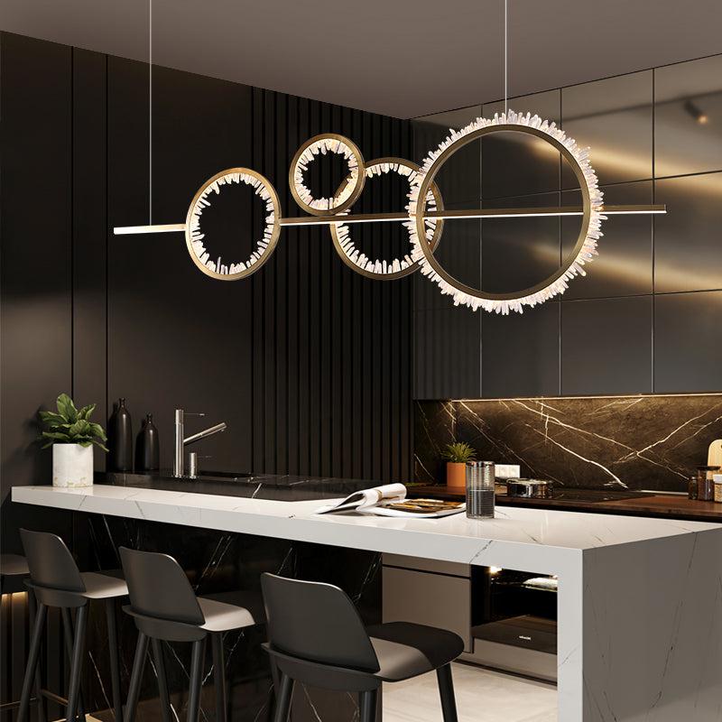 JC Primary Crystal Cluster Kitchen Island Chandelier