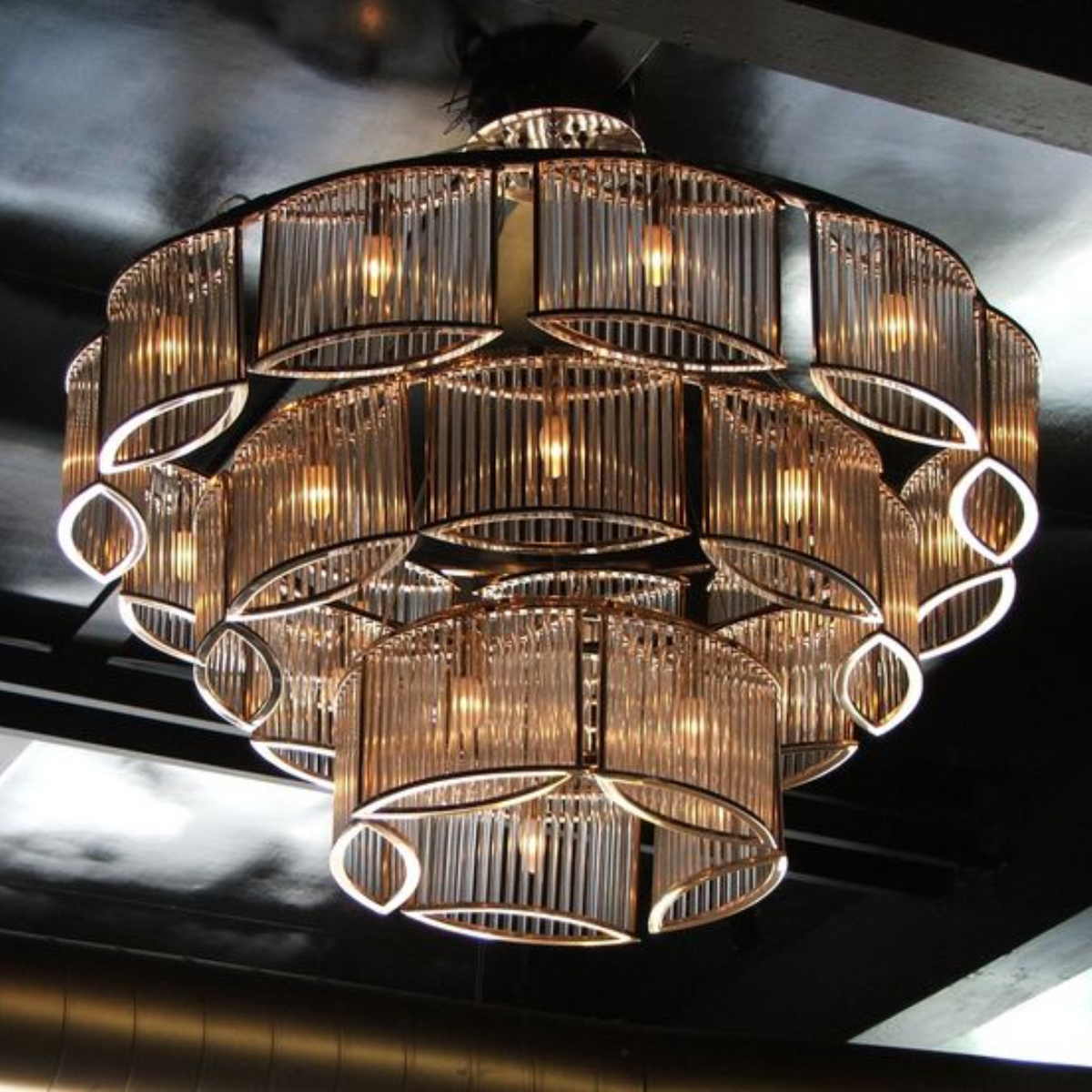 Tile Rods Modern Glass Rods Tile Chandelier for Low-ceiling