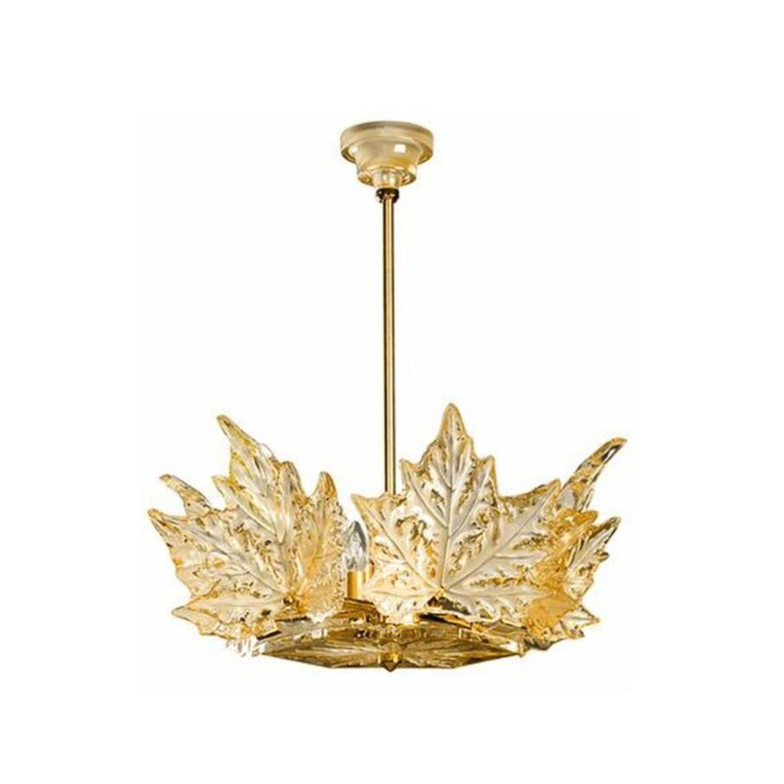 Maple Leaf Crystal Single Layer Chandelier