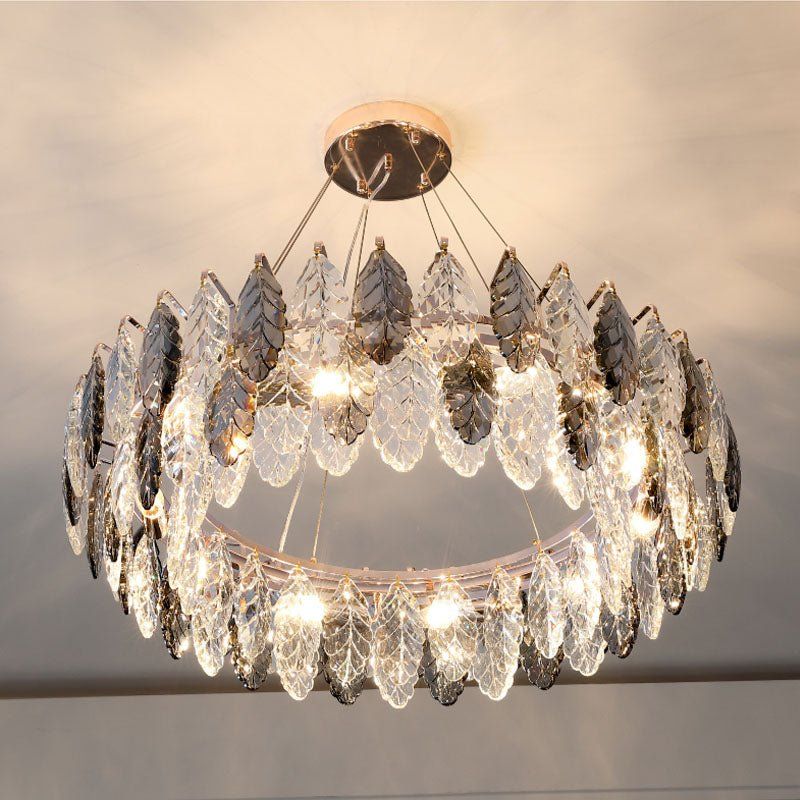 JC Luxirious Leaf Ring Chandelier 24"