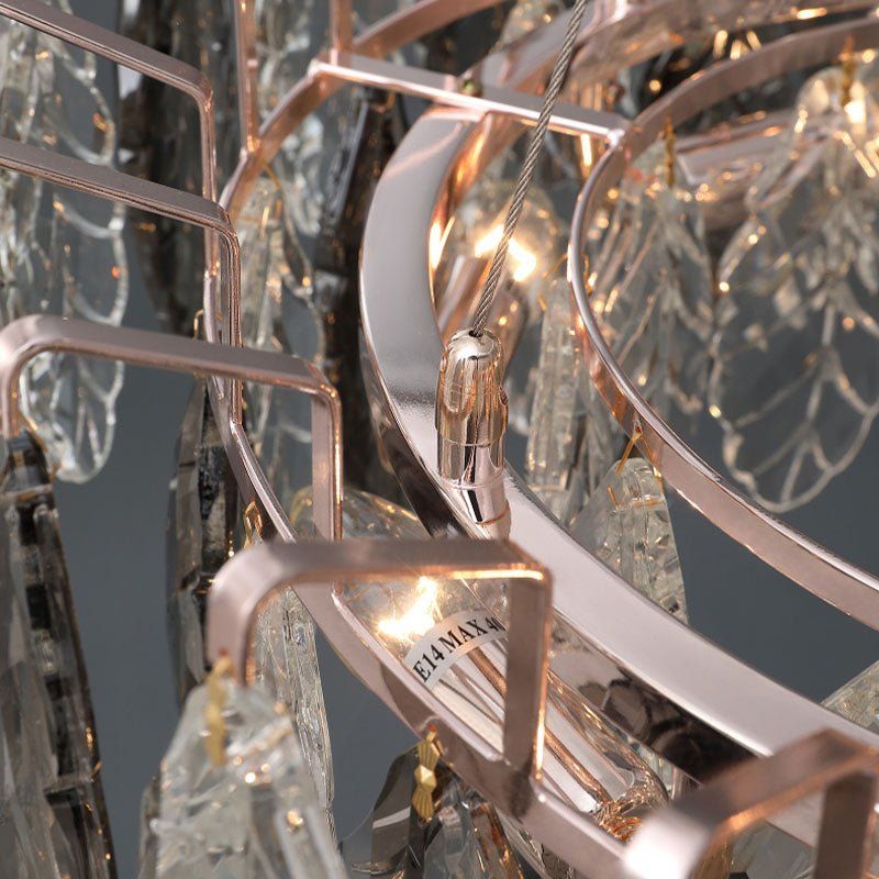 JC Luxirious Leaf Ring Chandelier 24"