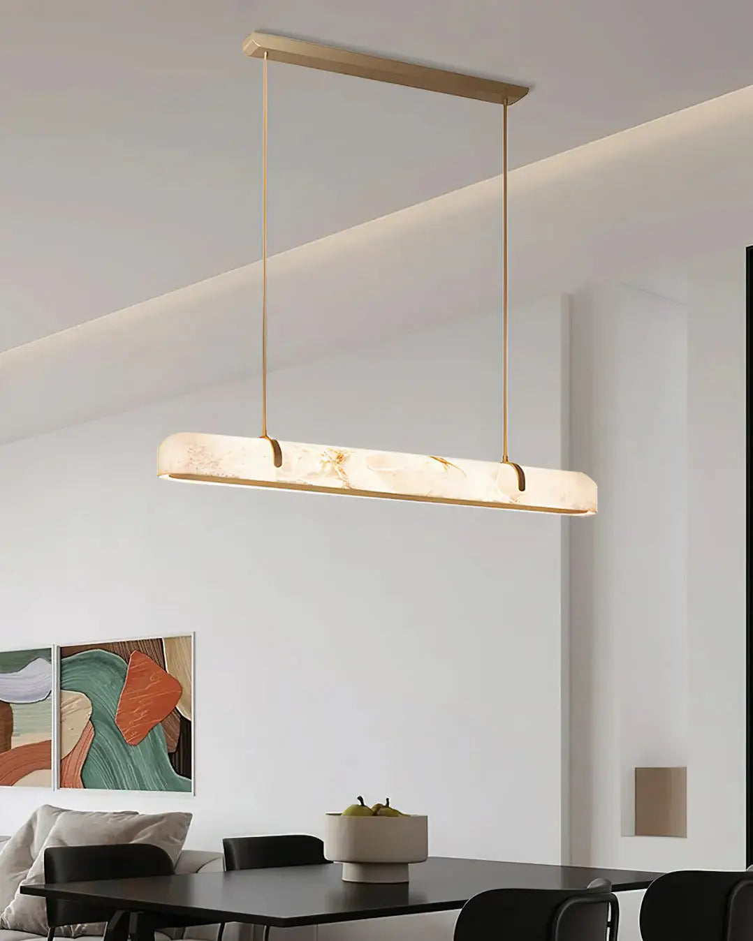 JC Linear Alabaster Chandelier