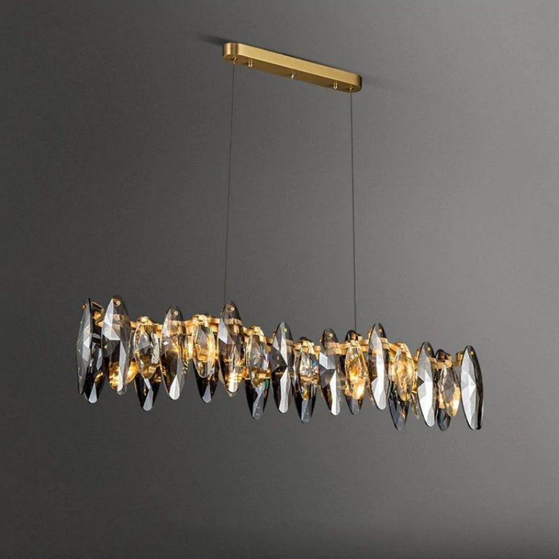 JC Luxirious Crystal Linear Chandelier L47"