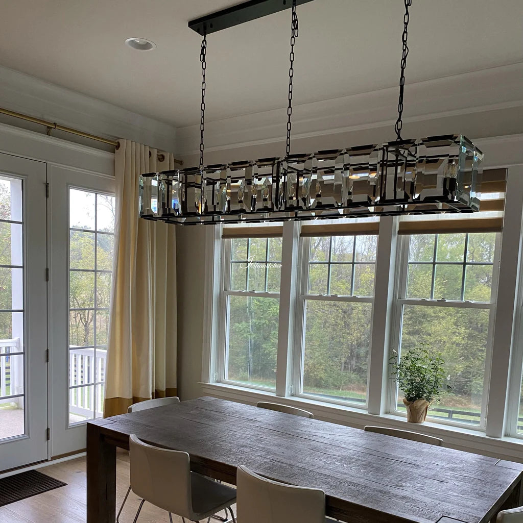 Harlew Crystal Rectangular Chandelier 62"