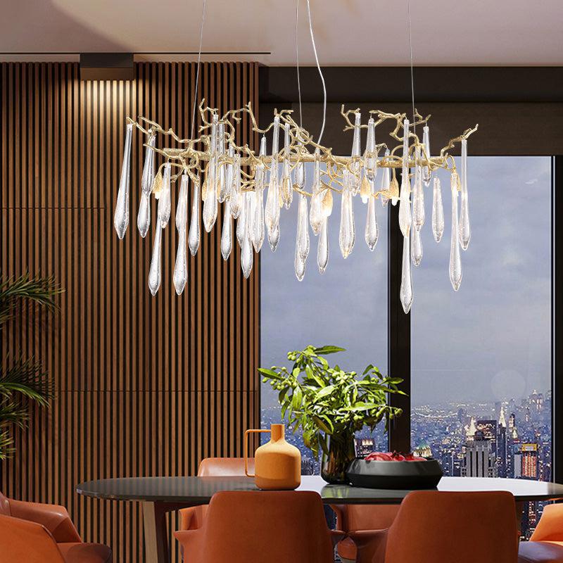 JC  Teardrop  Large Teardrop Modern Branch Chandelier