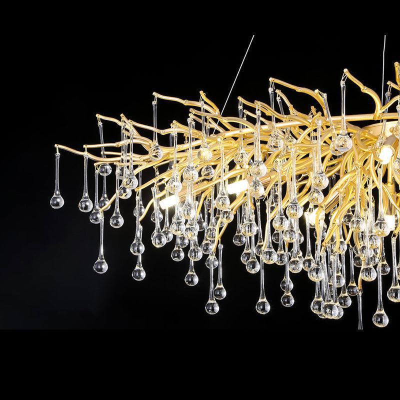 JC Aqua Modern Tree Branch Crystal Chandelier 47.5" L