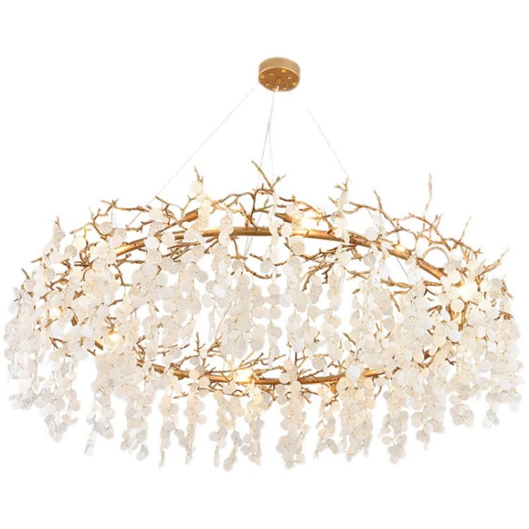 JC Akari Round Circle Fortune Tree Branch Round Chandelier