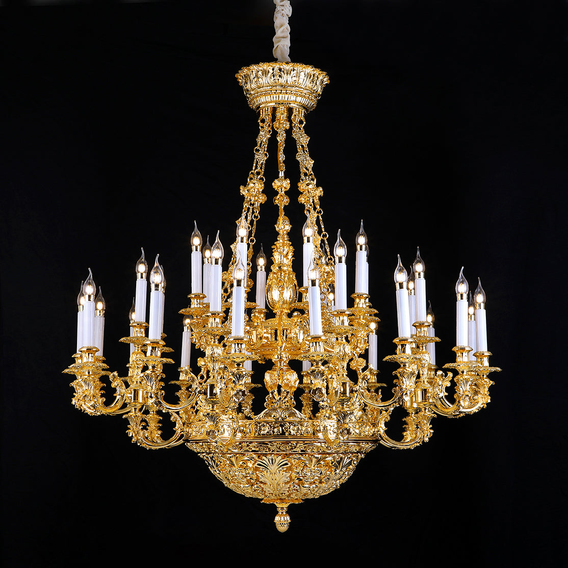 mid century chandelier brass