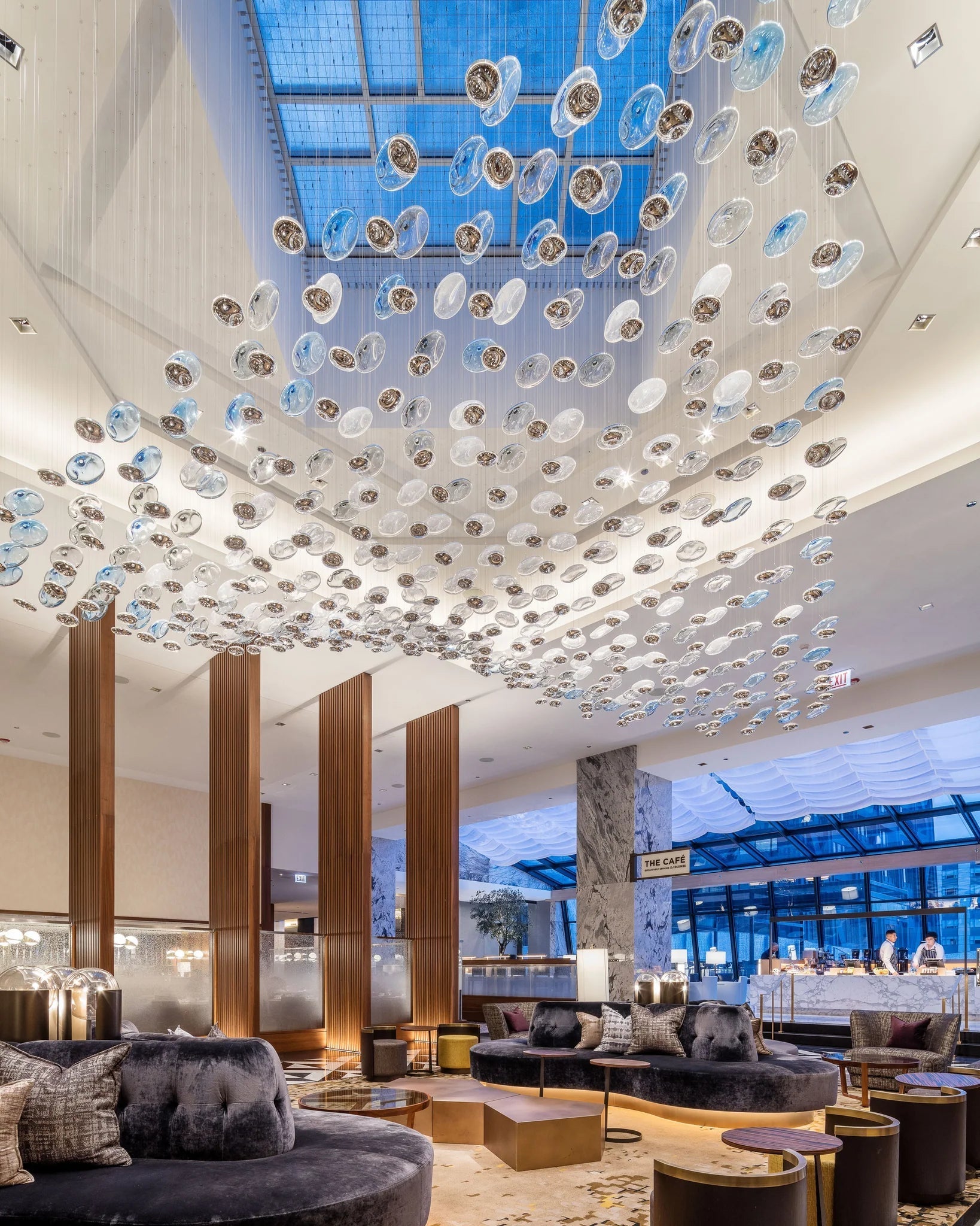 Flying Wave Glass bubble Chandelier