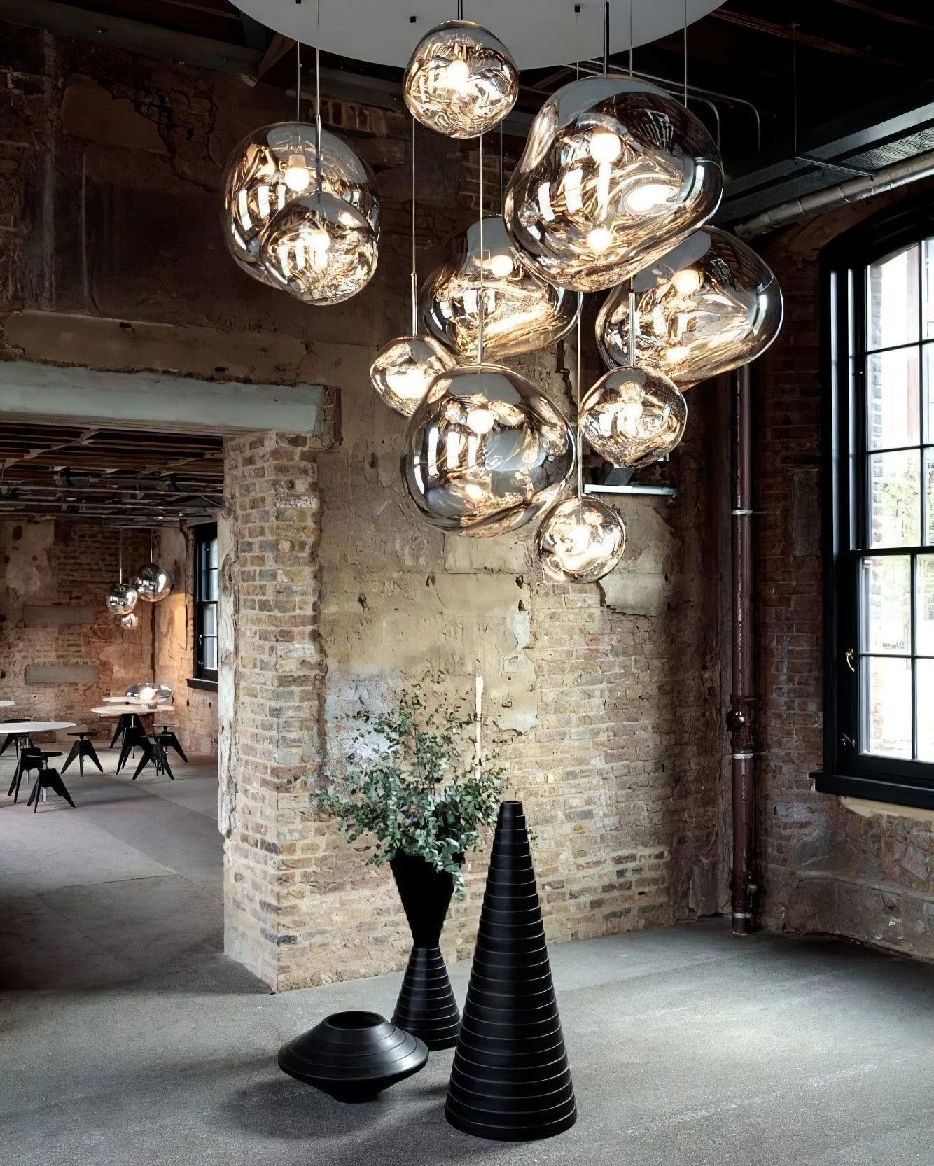 Multi Lava Round Chandelier