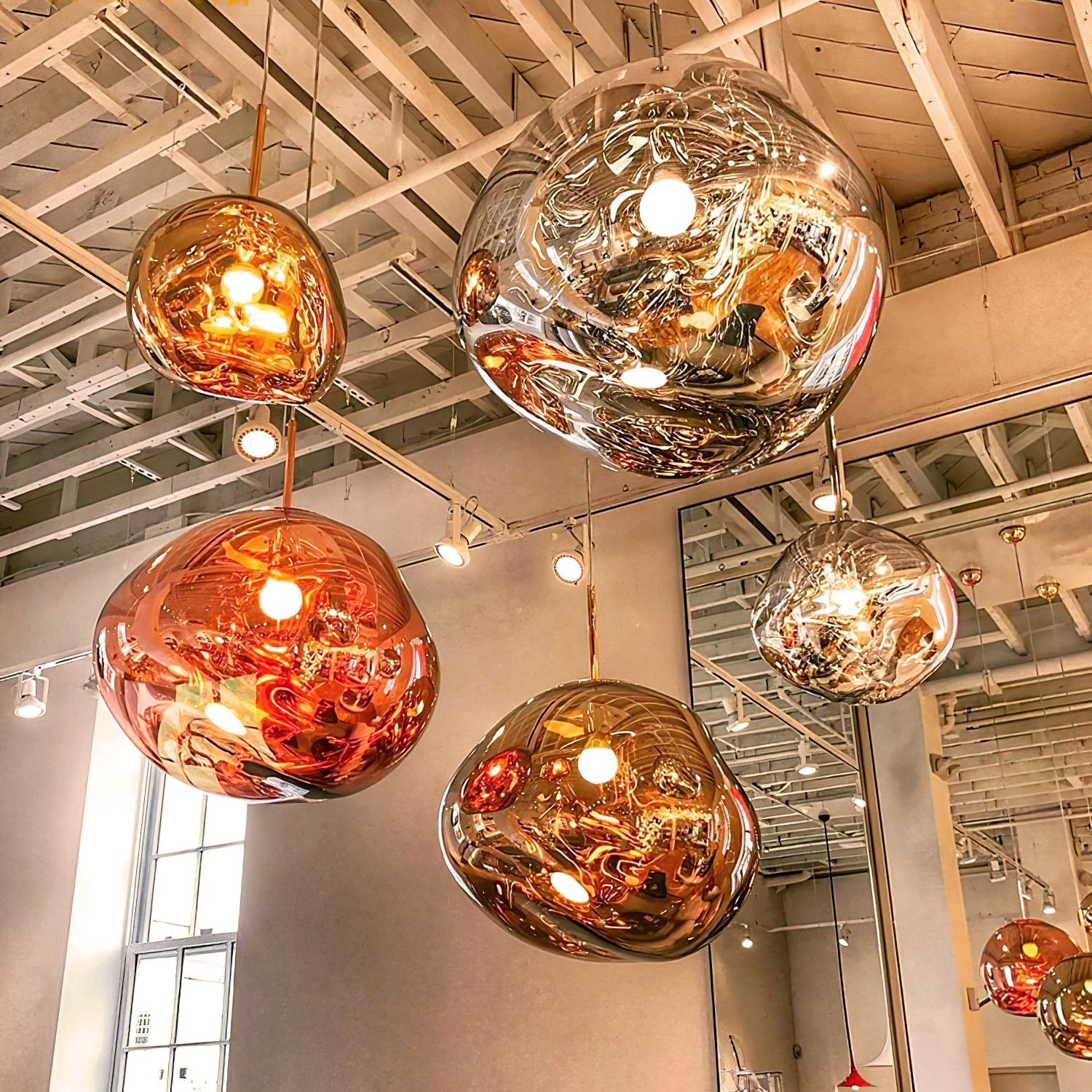 Multi Lava Round Chandelier