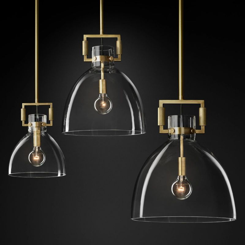 Machine Glass Cloche Pendant 10″ 14″ 18″