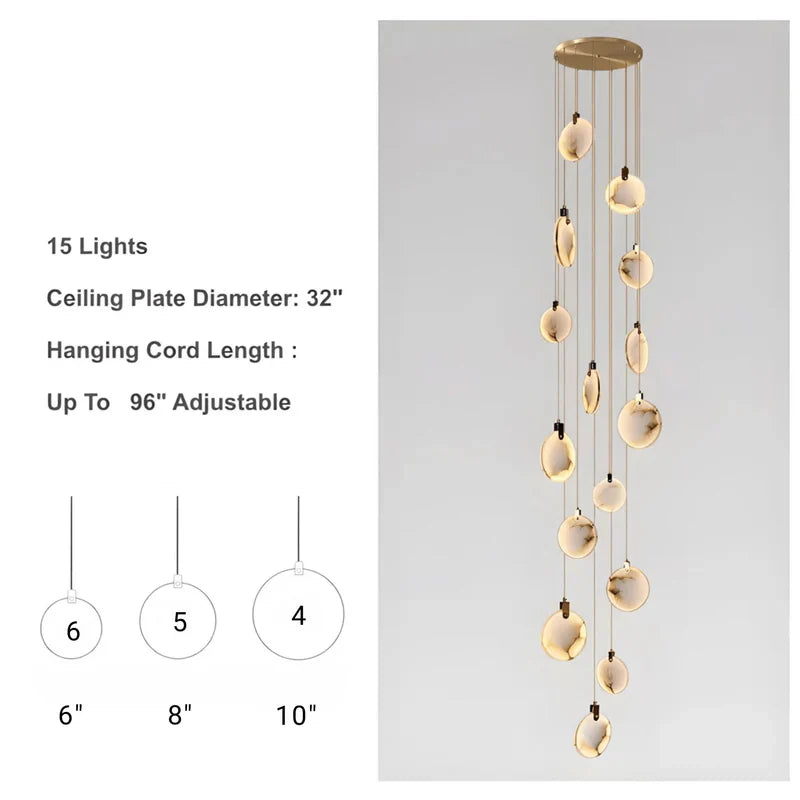 Moonshade Natural Marble Pendant Light Fixture