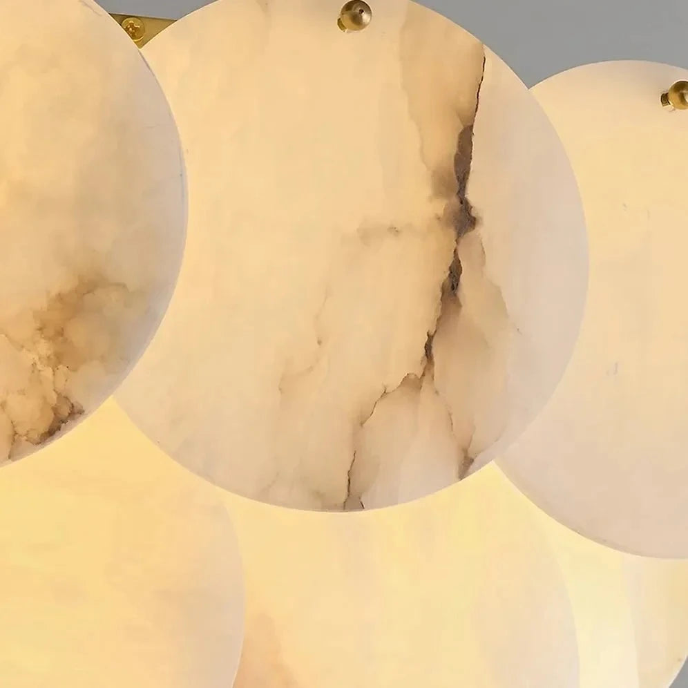 Noah Multi-Layer Natural Alabaster Round  Modern Chandelier 35''/43''