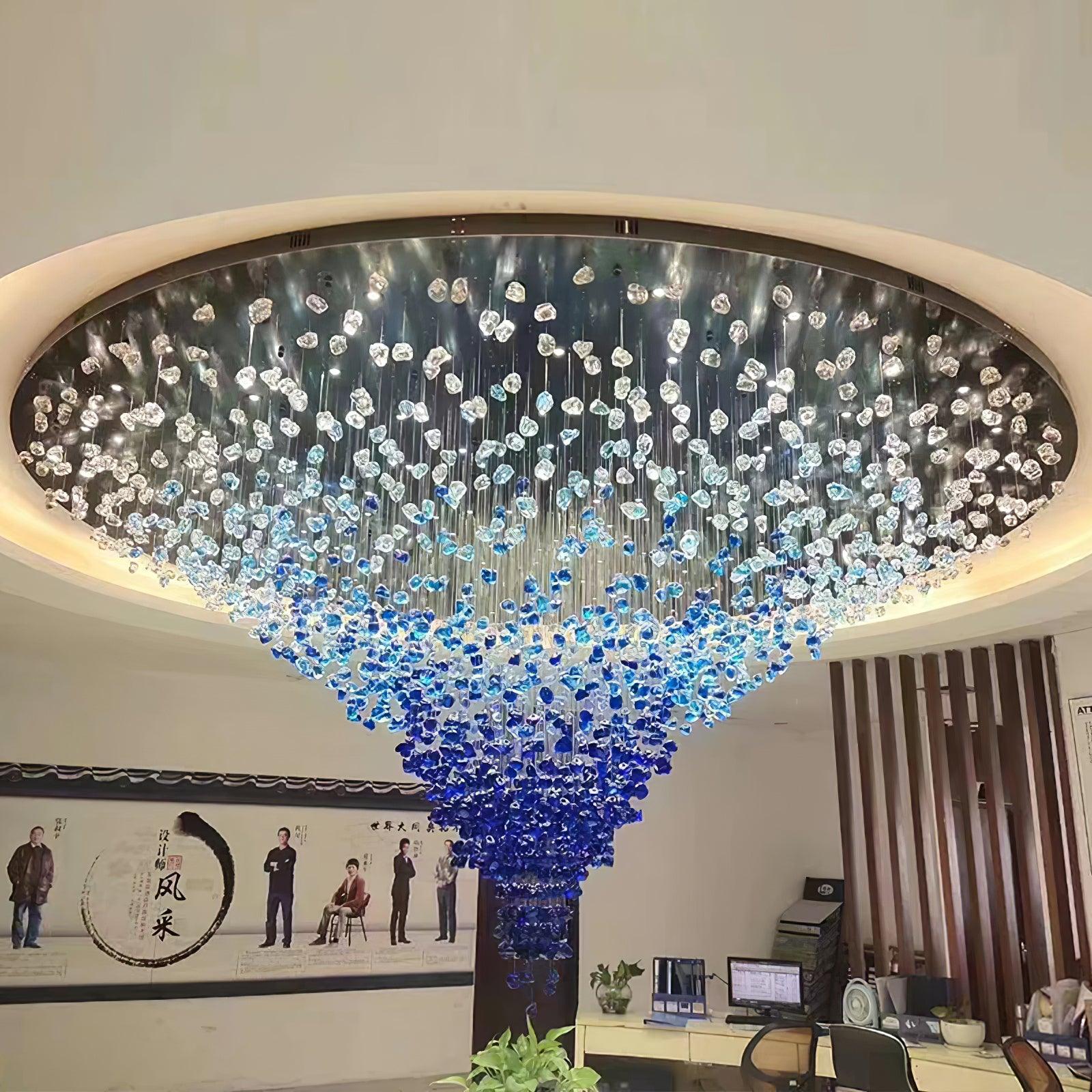 Crystal Stone Crystal Spiral Chandelier