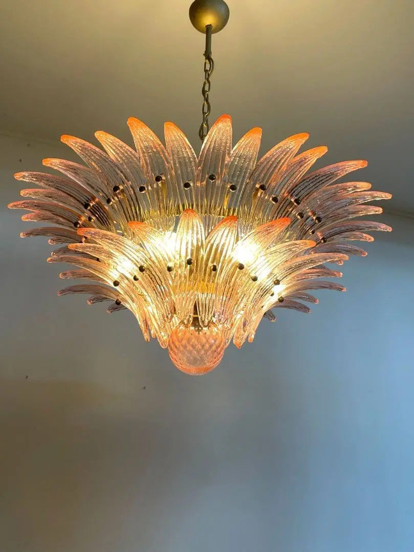 Murano Chandelier – Palmette – 58 glass – Pink