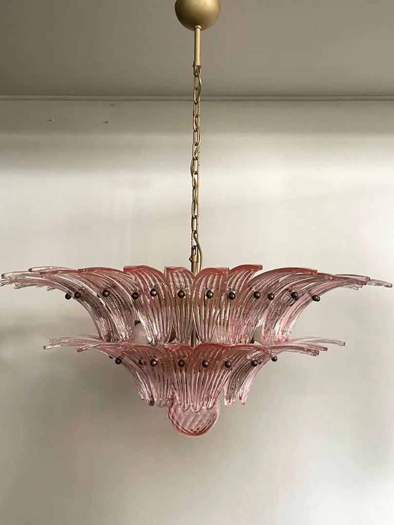 Murano Chandelier – Palmette – 58 glass – Pink