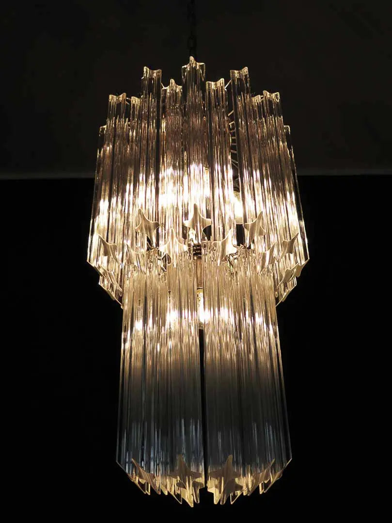 Murano Chandelier – Quadriedri – 46 prisms – Transparent