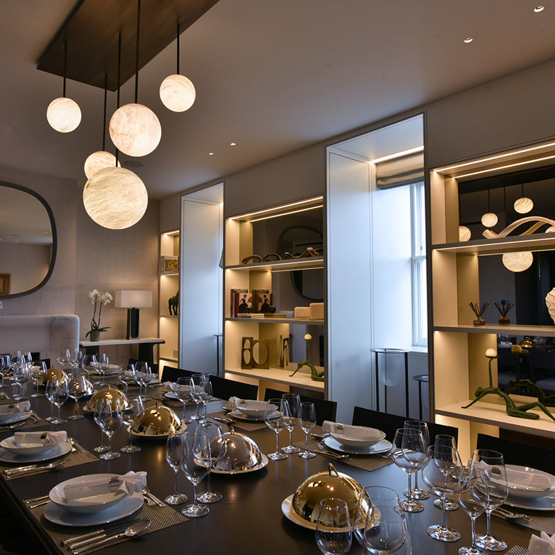 Alabaster Sphere Group Pendant Chandelier,Multi Pendant Light