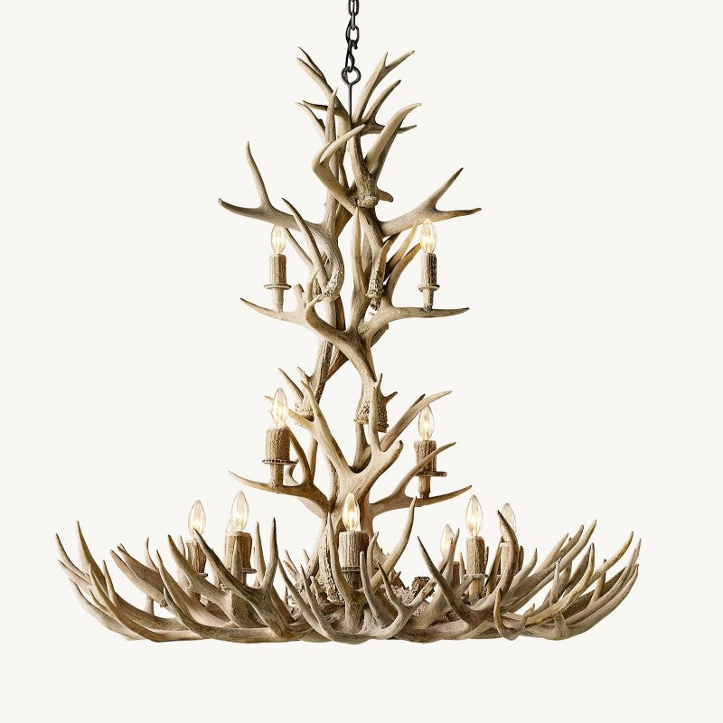 Deer Antler 12-Light Chandelier 48''