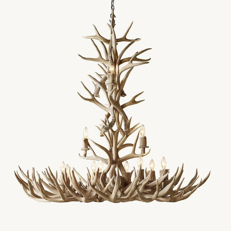 Deer Antler 12-Light Chandelier 48''