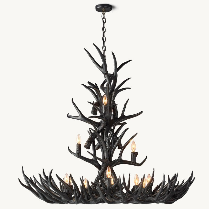 Deer Antler 12-Light Chandelier 48''