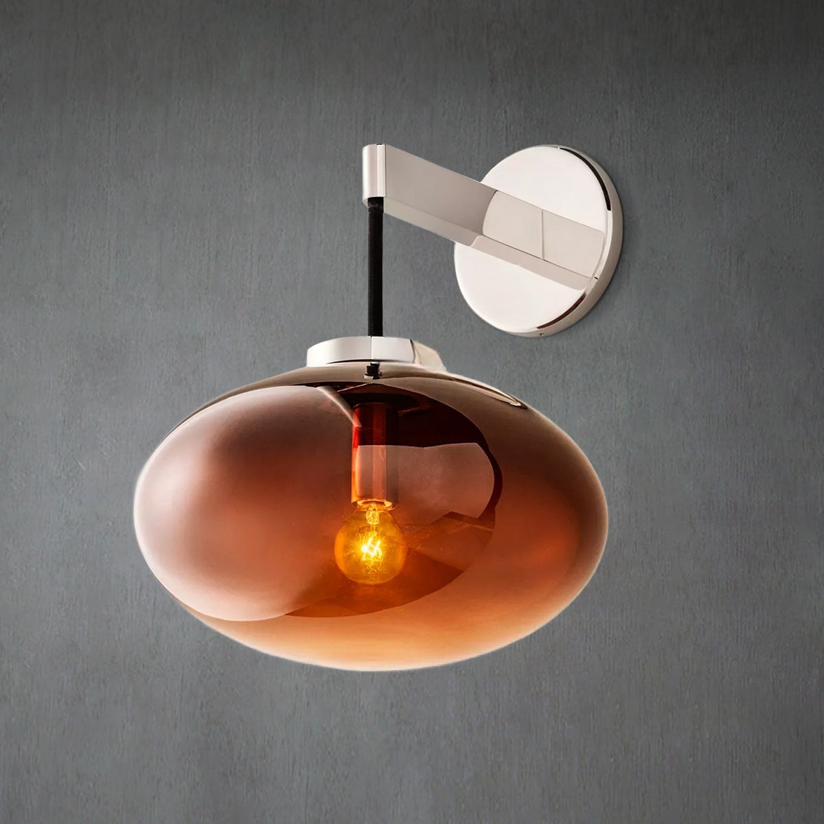 Cabrlet Smoke Glass Wall Sconce