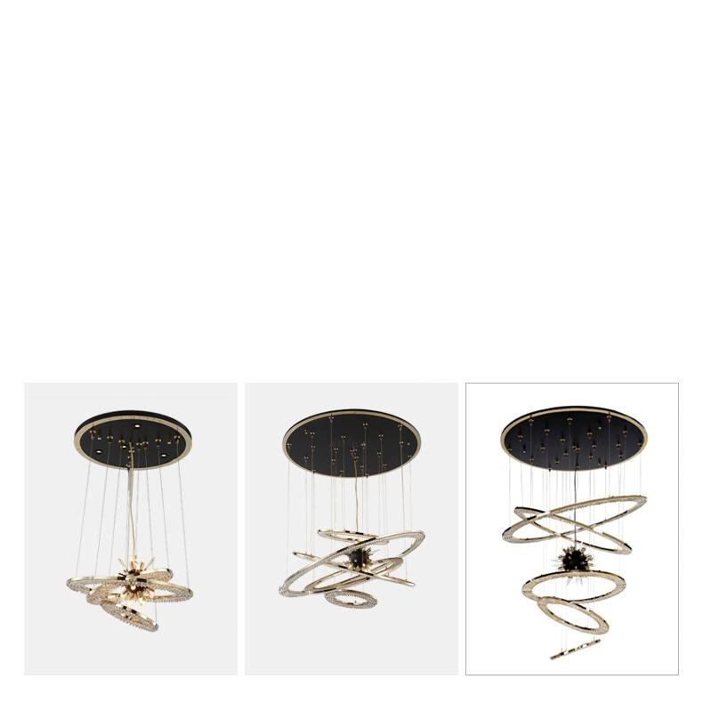 JC Aleron Crystal Ring Sputnik Chandelier