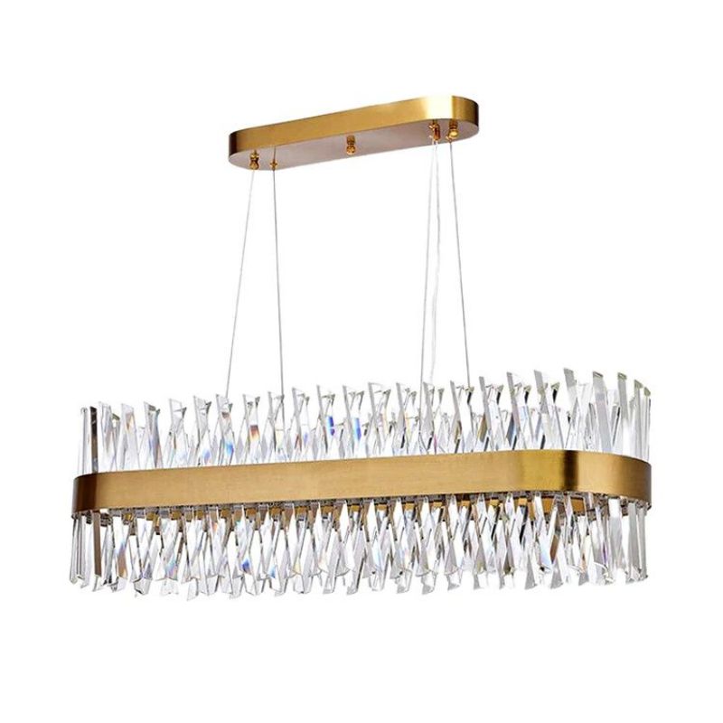 JC Wave Oval Crystal Chandelier