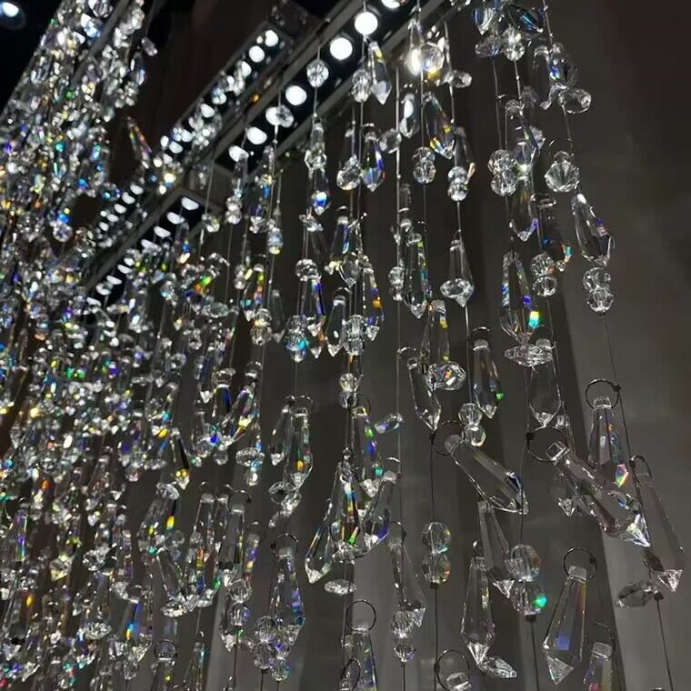 Modern Waterfall Tassel Crystal Chandelier for Dining & Kitchen