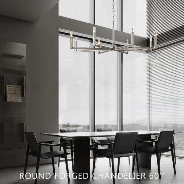 Thaddeas Forged Round Chandelier 36" 48” 60” 72”