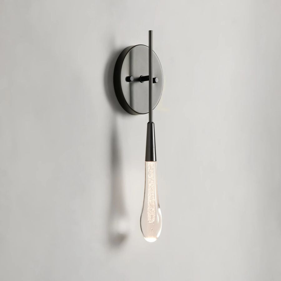 JC Raindrop Glass Solitaire Wall Sconces