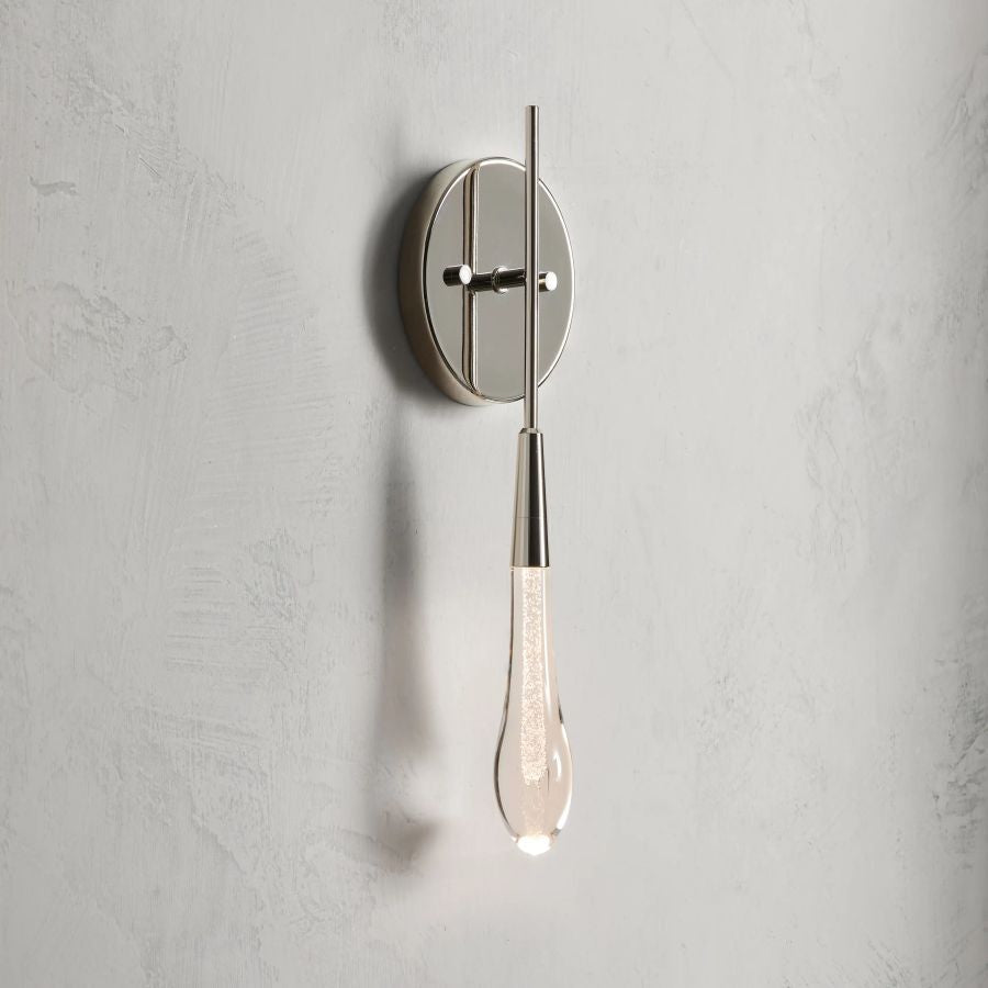 JC Raindrop Glass Solitaire Wall Sconces