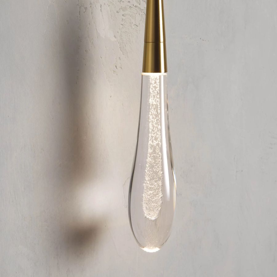 JC Raindrop Glass Solitaire Wall Sconces