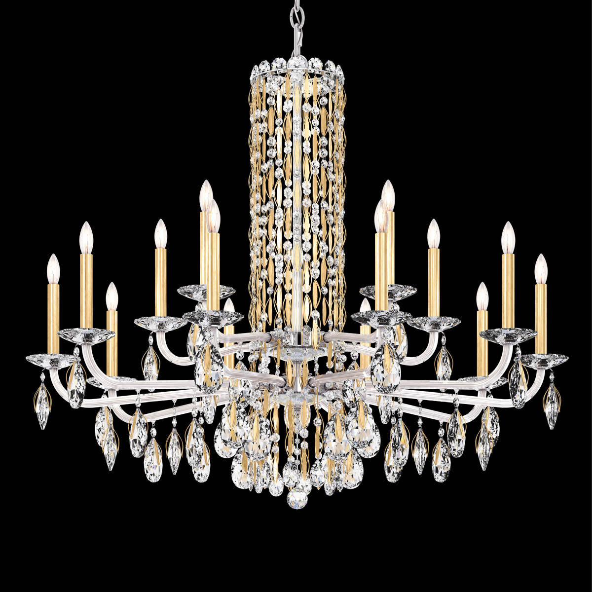 Siena Short Column Crystal Chandelier 41"