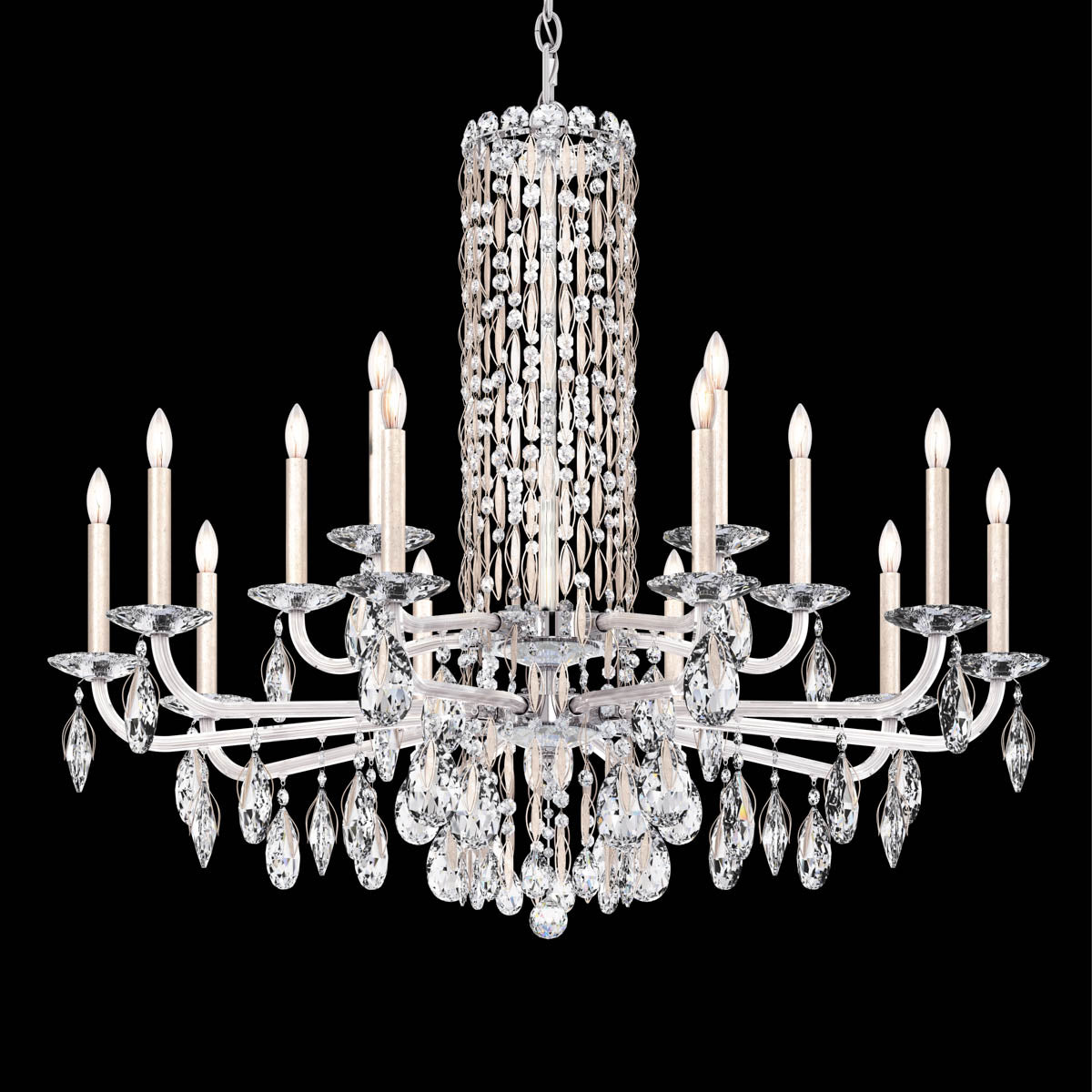 Siena Short Column Crystal Chandelier 41"