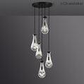 Raindrop Round Chandelier 5 Lights 14"D
