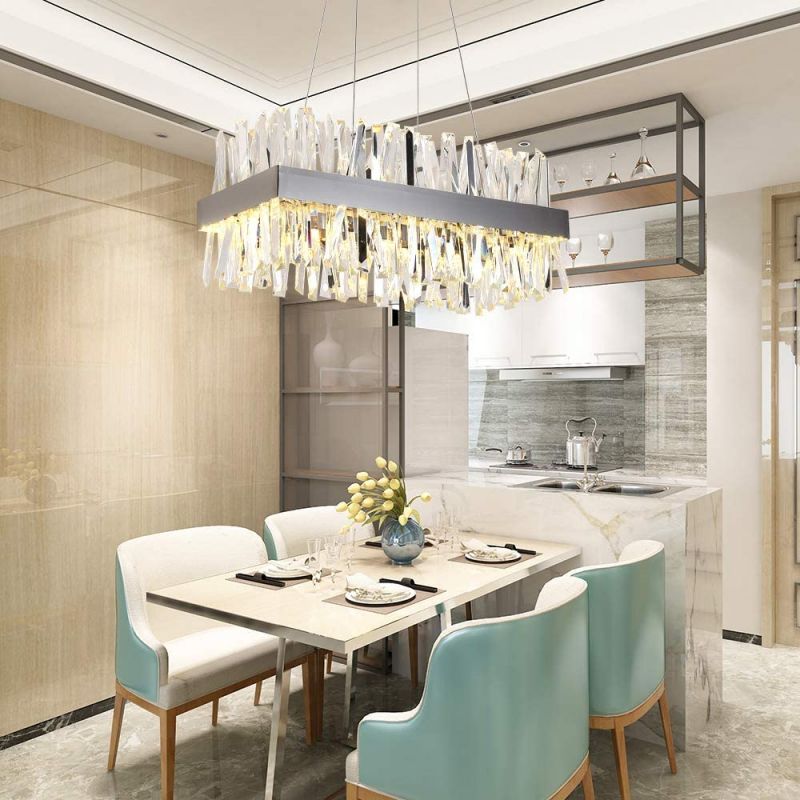 JC Wave Rectangular Crystal Chandelier