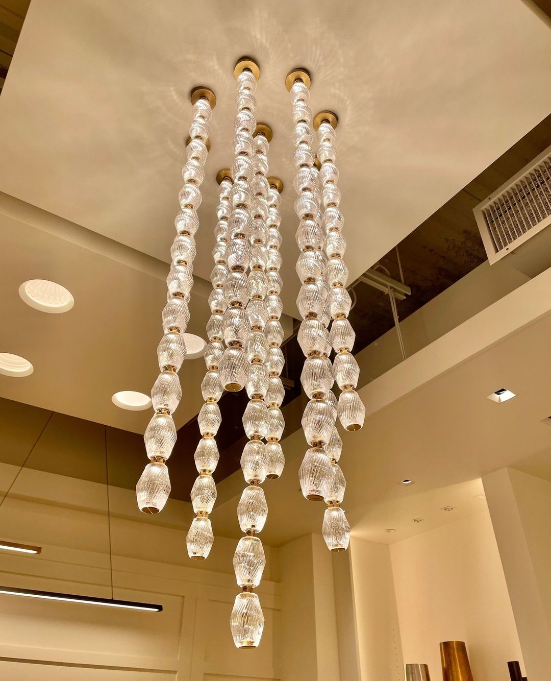 Creative Glass Pearl Necklace Pendnat Chandelier for Living/Dining Room/Staircase
