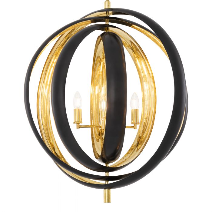Riley Modern Chandelier - Gunmetal Brass