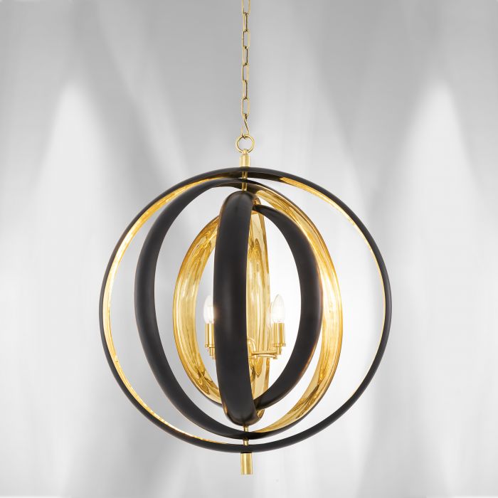 Riley Modern Chandelier - Gunmetal Brass