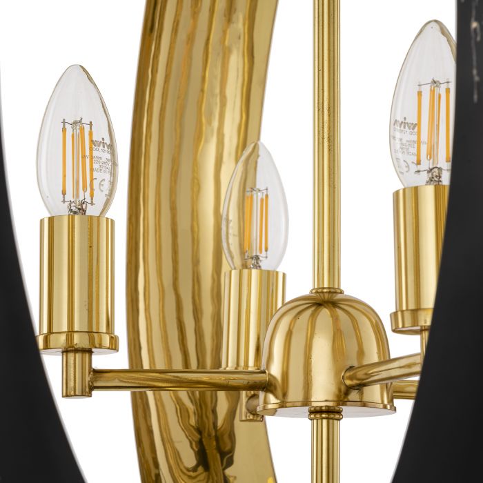 Riley Modern Chandelier - Gunmetal Brass