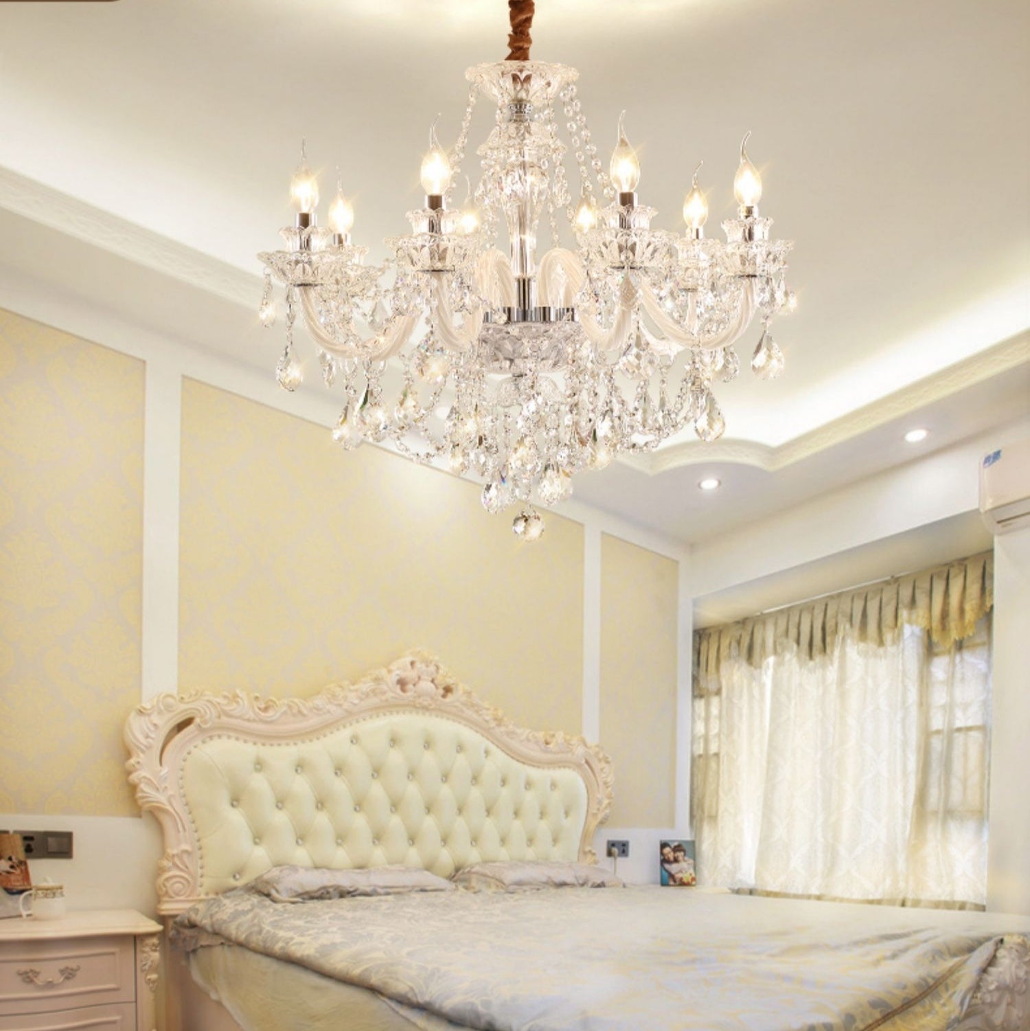 Rustic Antique European Candle Crystal Chandelier Popular Farmhouse Ceiling Light Fixture For Living Room