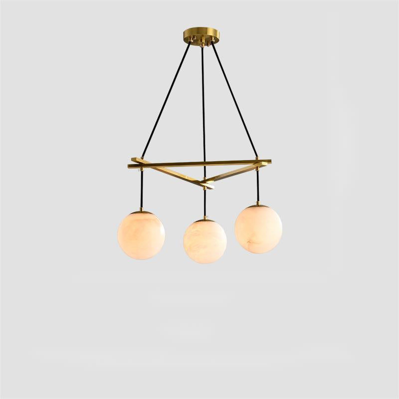 Alabaster Modern Structural Ball Chandelier