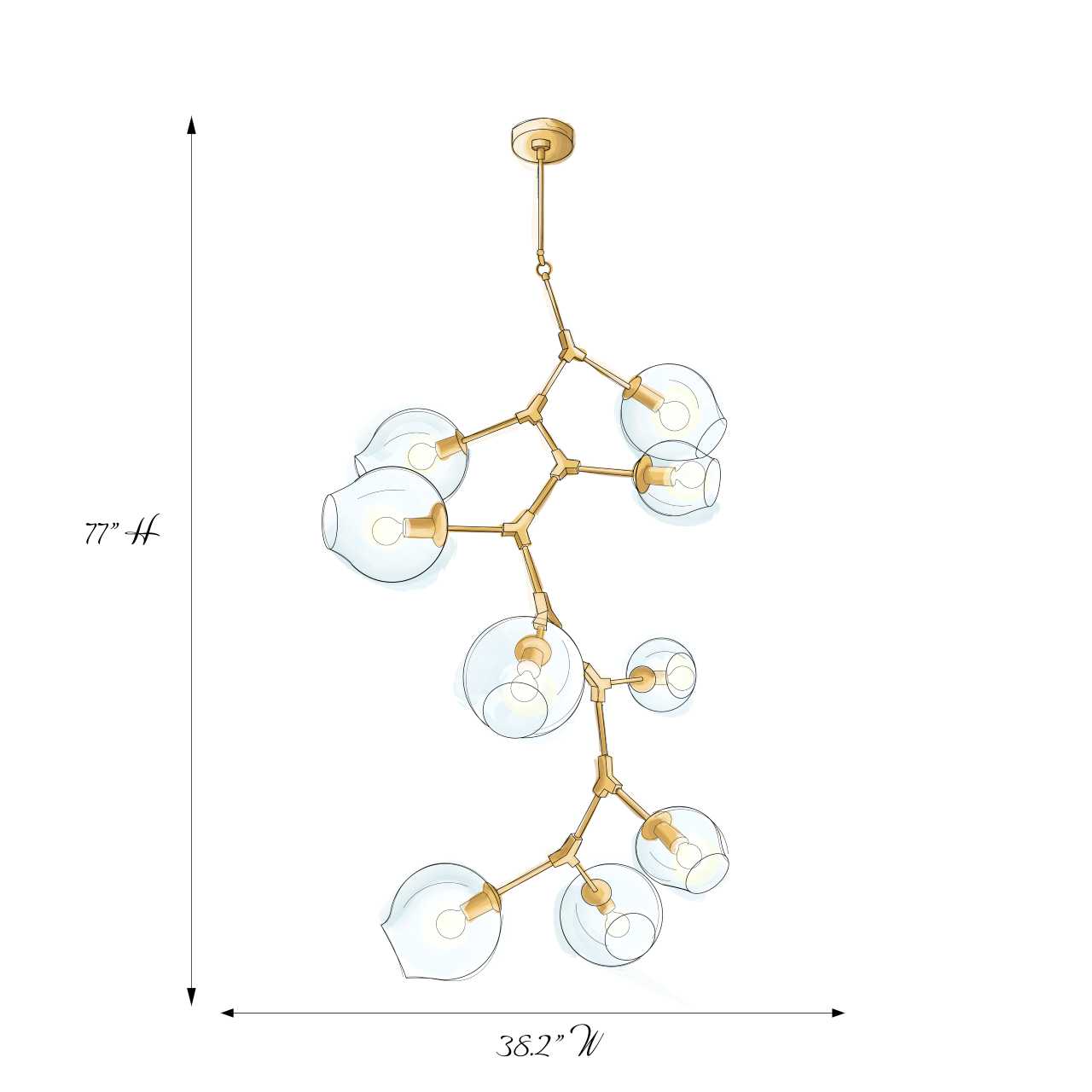 Sahan Mid-Century Chandelier 38''